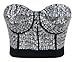 Charmian Women's Burlesque Fashion Beaded Sequins Push Up Crop Top Bustier Bra