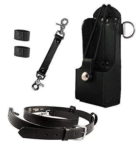 Boston Leather Firefighter's Bundle - Anti-Sway Strap, Reflective Belt, Radio Holder for Motorola HT750/HT1250, 2 Cord Keepers