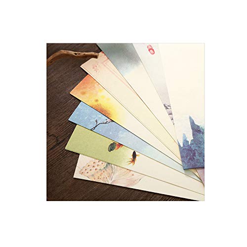 DLOnline 80 Pcs Writing Stationery Paper and Envelopes,Letter Set,8 Styles of Ink Painting Classic Vintage Antique(64 Letter Paper + 16 Envelopes) - Thumbnail 3