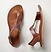 Ferbia Sandals for Women Summer Casual Brown Ankle Strap Roman Flat Clip Toe Shoes