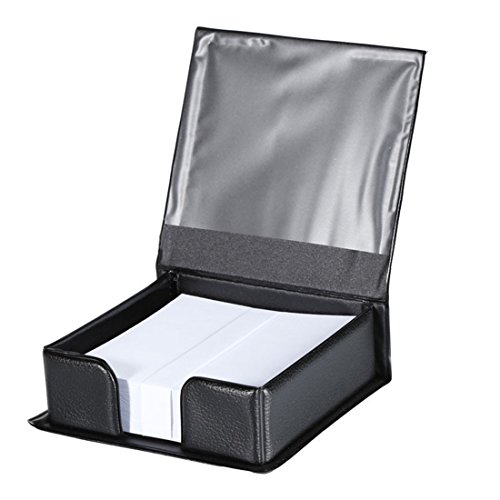 Zubita Notes Case, Notes Organizers Desktop Organizer Supplies Leather Name Cards Holder with Cover Imitation Leather Surface ( Black )