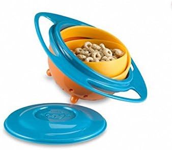 LianaUS Gyro Bowl Spill Resistant Kids Gyroscopic Bowl with Lid