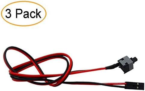 3 Pack 2 Pin SW PC Case Power Cable On Off Push Button Cable ATX Computer Switch Wire 18 Inch