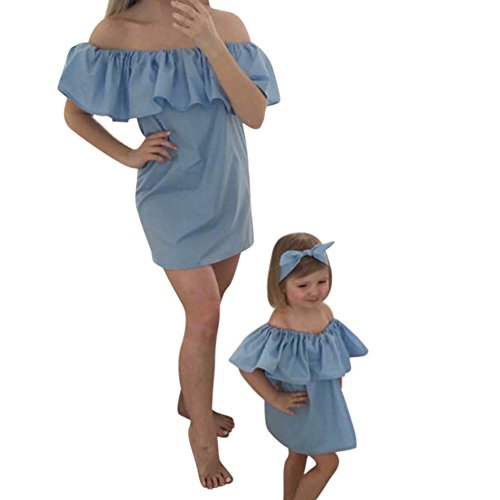 Elinkmall Family Matching Mommy And Daughter Off Shoulder Ruffle Princess |  Desertcart Cayman Islands