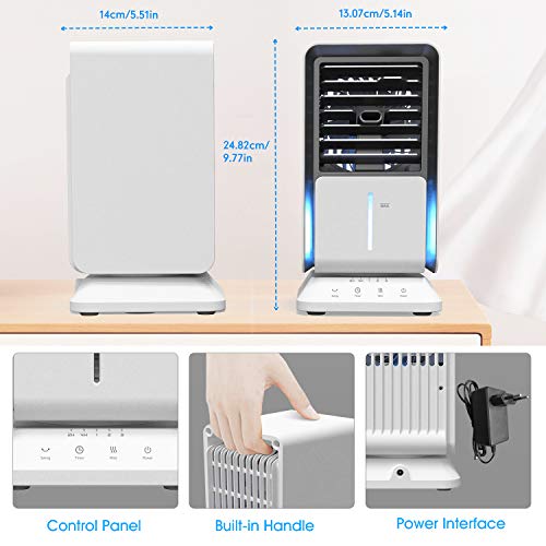 AUZKIN Portable Air Conditioner, Oscillating Air Cooler Desk Fan