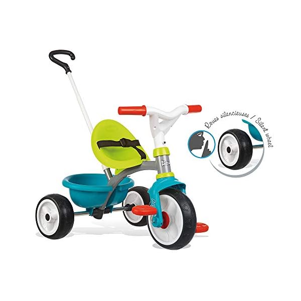 Smoby - Be Move blau - Kinderdreirad mit Schubstange, Sitz mit Sicherheitsgurt, Metallrahmen, Pedal-Freilauf, für Kinder… – Bild 6