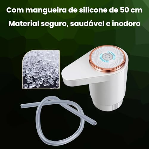 BOMBA DE ÁGUA ELÉTRICA AUTOMÁTICA PARA GALÃO – Recarregável USB, Fluxo Rápido 4X Mais Potente, Saída de Água Dupla – Ideal para Galões 5L, 10L e 20L (Preto)