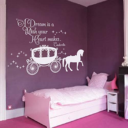 Removable Vinyl Wall Stickers Act Mural Decal Art Home Decor Christian Bibel Verse A Dream is A Wish Your Heart Makes for Girls Room