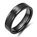 TIGRADE 5mm 7mm Titanium Wedding Band High Polished Two-Tone Blue Center Groove Ring Size 5-11 (6mm-black, 8)