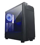 Apevia X-Infinity mid tower with full-size acrylic side window, top USB3.0/USB2.0/audio ports - Blue