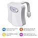 MAIKEHIGH Motion Detection Sensor Automatic Toliet LED Nightlight, Toilet Night Light Bowl Lid Bathroom Seat Hanging Battery- Operated Nightlight Lamp 8 Colors Changing.(2 Pack)