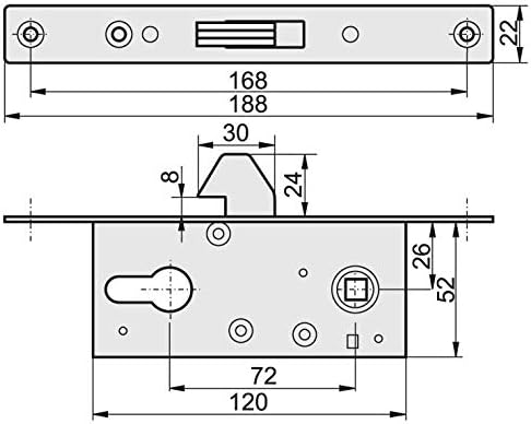 KOTARBAU® H-60 Hook Mortice Lock for Sliding Doors Face Plate Sliding Gate Lock Galvanised Corrosion Resistant - Image 5