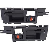 Interior Door Handles compatible with Set of 2 Front Left and Right Side Plastic Smooth Black W/door lock button