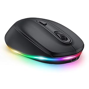 Wireless-Bluetooth-Mouse-for-Laptop-seenda-LED-Rechargeable-Silent-Bluetooth-Mouse-for-Computer-Compatible-with-Mac-Macbook-ProAir-PC-Android-Windows-Linux-Tablet-7-RGB-Backlit-Black Seenda Wireless Bluetooth Mouse for Laptop, LED Rechargeable Silent Bluetooth Mouse for Computer, Compatible with Mac…