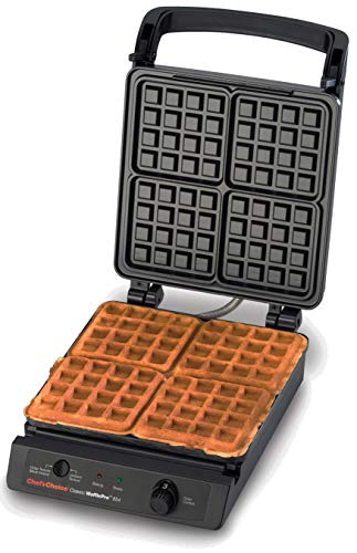 Chef’sChoice 854 Classic WafflePro Nonstick Waffle Maker Features Taste and Texture Select Option with Temperature Control Make Delicious Waffles for Breakfast Lunch or Dinner, 4-Square, Black