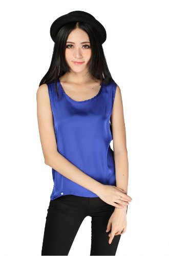 Palamela Women Summer Silk Tanks Top Vests Sleeveless shirts 12 Colors 4 sizes