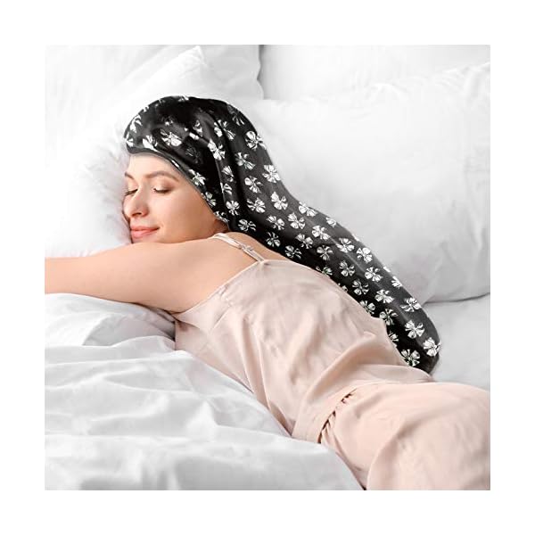 KissDate-3-PCS-Extra-long-Satin-Bonnet-Adjustable-Silk-Night-Sleep-Cap-Sleeping-Head-Cover-with-Wide-Elastic-Band-Hair-Loss-Cap-for-Women-Girl-Sleeping-Spa-Long-Curly-Hair-Protection KissDate 3 PCS Extra long Satin Bonnet, Adjustable Silk Night Sleep Cap, Sleeping Head Cover with Wide Elastic Band, Hair Loss Cap for Women Girl Sleeping Spa Long Curly Hair Protection