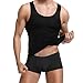 MISS MOLY Mens Slim Body Shaper Vests Shirt Abs Abdomen Slimming Shirt Tummy Waist Vest Lose Weight Undershirts Black M