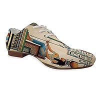 YOLIYANA Egyptian Decor Durable Leather Shoes,Old Egyptian Papyrus Depicting Queen Nefertari with Historical Empire Artwork for Women,US 9