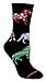 Colorful Horses Black Ultra Lightweight Cotton Crew Socks - Made in USA