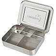 LunchBots Large Cinco Stainless Steel Lunch Container - Five Section Design Holds a Variety of Foods - Metal Bento Box - Dish
