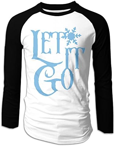 RODNEY Men's Long Sleeve Let It Go Baseball Jersey Raglan T-shirt Tee XXL Black