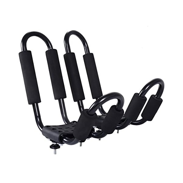 Goplus-2-Pair-Canoe-Boat-Kayak-Carrier-Car-SUV-Truck-Roof-Top-Mount-J-Cross-Bar