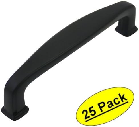 25 Pack - Cosmas 4392FB Flat Black Modern Cabinet Hardware Handle Pull - 3-3/4" Inch (96mm) Hole Centers
