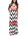 Yidarton Womens Wave Striped Summer Beach Dress Party Long Maxi Dresses Rose Medium