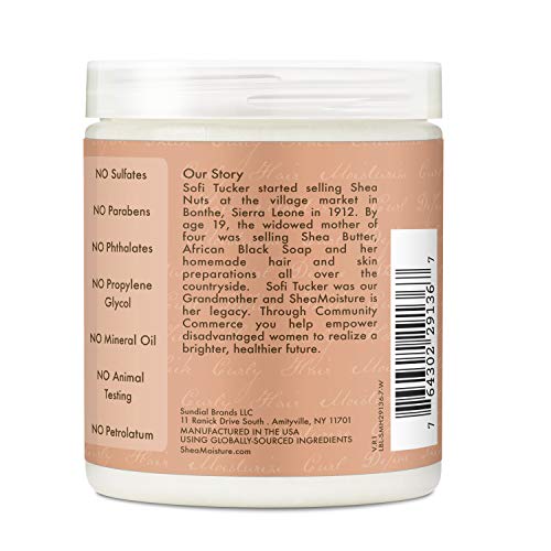 SheaMoisture Curl Enhancing Smoothie Hair Cream Coconut and Hibiscus for Thick, Curly Hair Sulfate Free and Paraben Free Curl Cream 20 oz