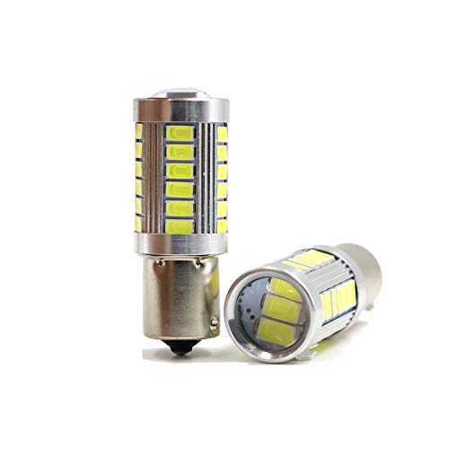 Dantoo 2 x 1156 P21W BA15S LED Reverse Light Bulbs 33 SMD Extremely Bright 6000K Xenon White Back Up Reverse LED Light Lamp