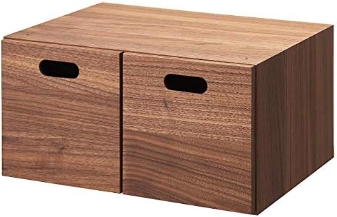 無印良品 スタッキングチェスト ハーフ 引出し 2個 ウォールナット材 幅37 奥行28 高さ18 5cm