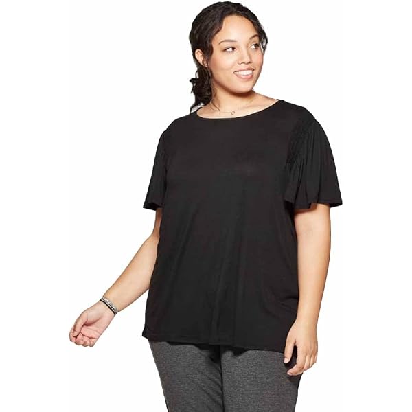 T-shirt Femme Grande Taille Ava & Viv - Manches Courtes, Col Rond En Dentelle - Taille 1X - Olive - Neuf Avec étiquettes