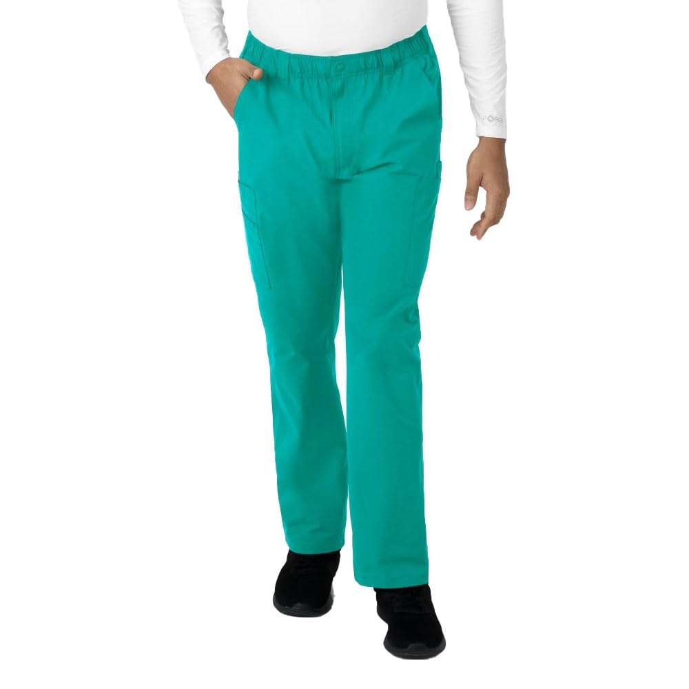 Carhartt Force Essentials Men’s Straight Leg Cargo Scrub Pant – Teal Blue, S T