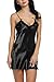 Avidlove Women Sexy Lingerie Satin Nightgown Chemises Slip Sleepwear Black M