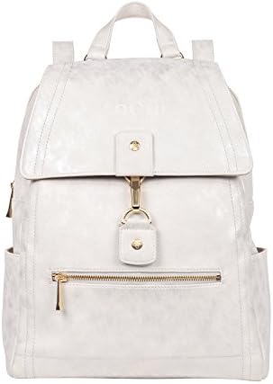 Mackenzie Backpack With Trendy Metallic Surface Vegan Faux Leather Fits Small Tablets Or Up To 11" Laptop
