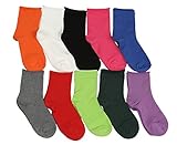 Somenell Womens Cotton 10 Pack Seamless Diabetic Colorful Crew Socks