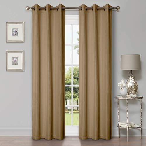 Superior Semi Blackout Curtains - Classic Linen Design - 42" x 84" - Grommet He…