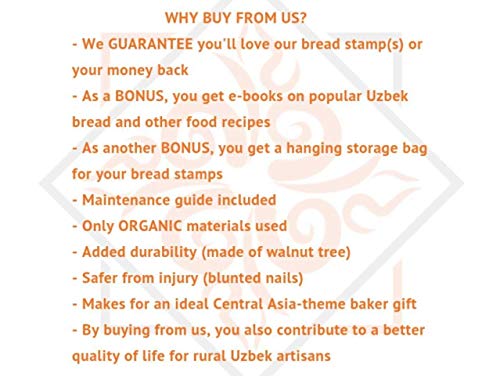 Low-priced-three-piece-set-of-traditional-handmade-Uzbekistan-bread-stamping-tools-196-inch-each-in-diameter-Free-cookbook