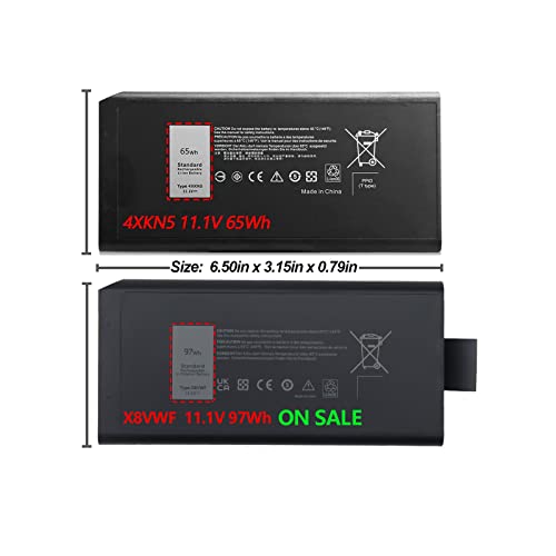 JPking 97Wh X8VWF Laptop Batterij voor Dell Latitude 14 Rugged