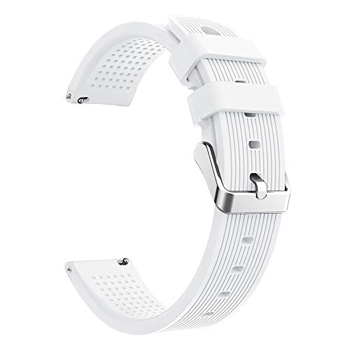 Insaneness Pure Colour Stripe Sport Soft Silicon Accessory Watch Band for Samsung Galaxy Watch 42mm (White) - Thumbnail 3