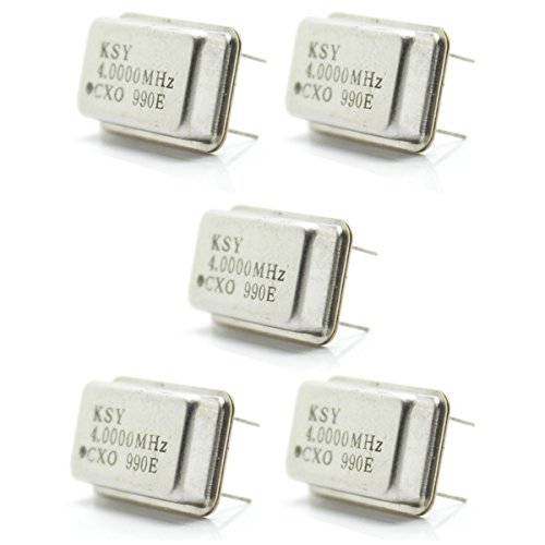 5pcs Quartz Crystal Oscillator 4MHz for Microprocessor Microcontroller Precision Frequency Timing Clock Signals Time Tracking with 4 Pins Through Hole Mounting Type from Optimus Electric