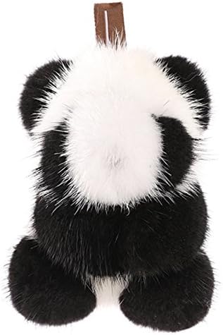 DELORESDKX Mink Fur Keychains, Women Fluffy Panda Bunny Key Chains Bag Charm Keyring for Handbags Car Decoration