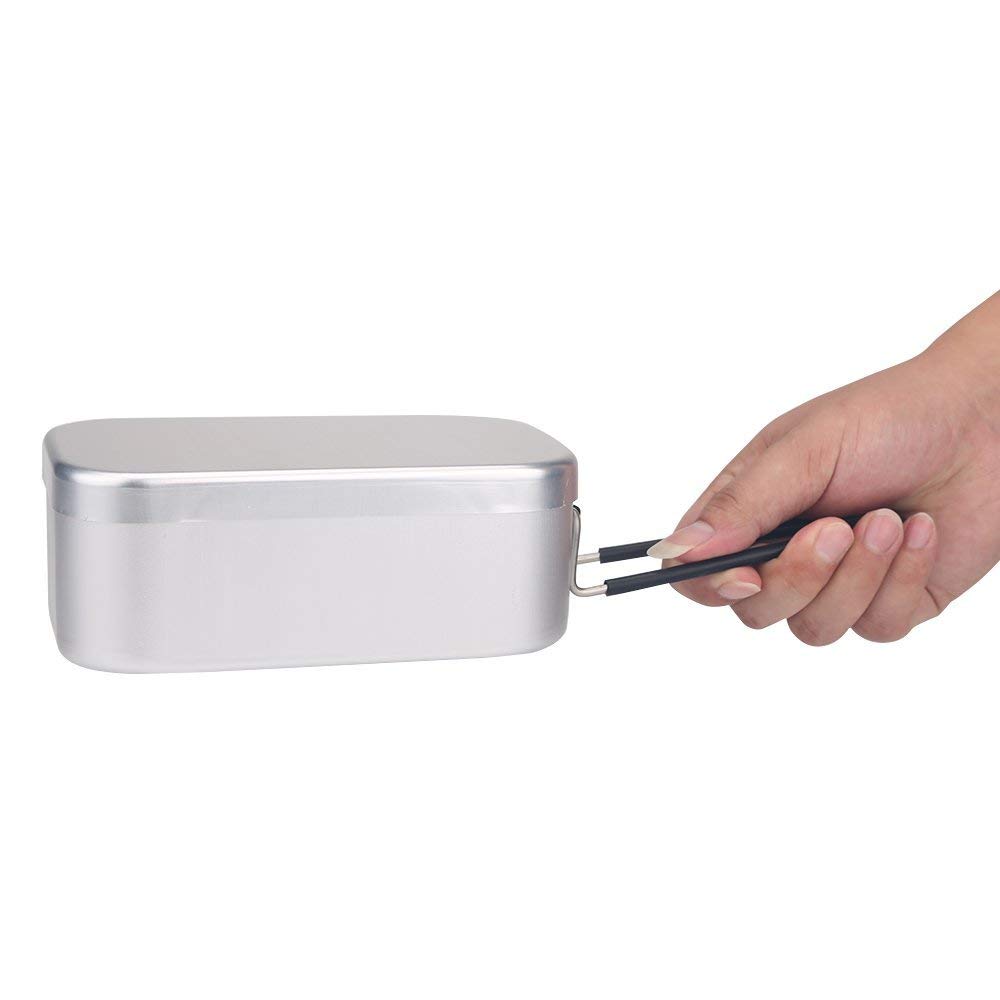 Milicamp Aluminum Survival Kit Box Canteen Mess Kit Lunch Box Portable Cooking Picnic Outdoor Camping Sports Outdoors Camp Kitchen