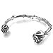 INBLUE Men,Women's Stainless Steel Bracelet Bangle Cuff Silver Tone Black