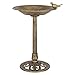 PETSJOY 28'' H Bird Bath Bird Feeder Pedestal, Antique Resin Birdbath for Outdoor Yard or Garden, Freestanding Decoration with Sitting Place, Copper (Antique Copper)