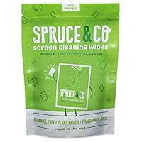 Spruce & Co - Natural All Purpose Cleaning Wipes - Nontoxic Screen Cleaner Wipes for Electronic Device Screens (100 Count)
