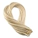 Moresoo 20 Inch Two-tone Colored Tape in Hair Bleach Blonde(Color 613) Highlighted with Honey Blonde 100 Remy Human Hair Seamless Hair Extensions Glue on Hair Extensions 50g/20pcs