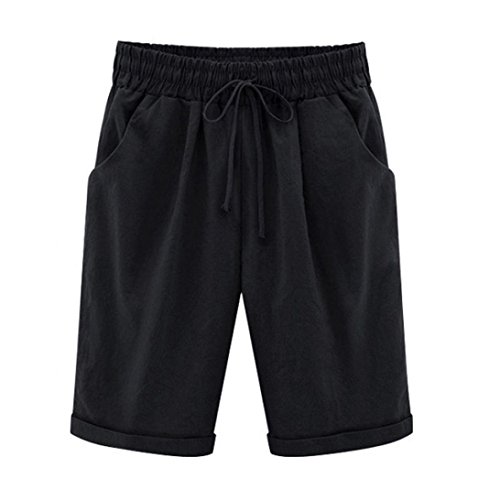 image for Fanteecy Women's Summer Bermuda Short Relaxed-Fit Shorts Elastic Waist