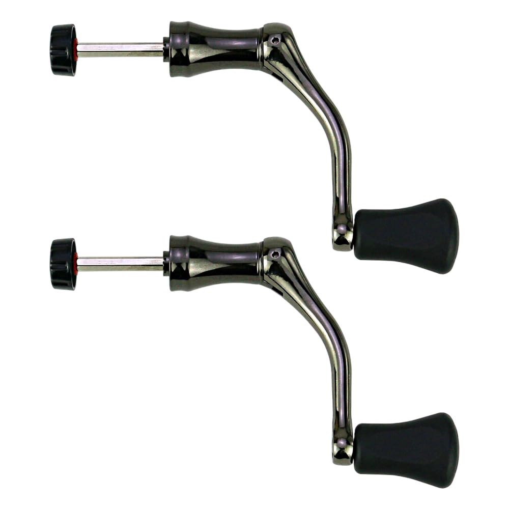 2 PCS Fishing Spinning Reel Handle,Full Metal Rocker Grip Fishing Swivel Reel Handle for Most Fishing Reels